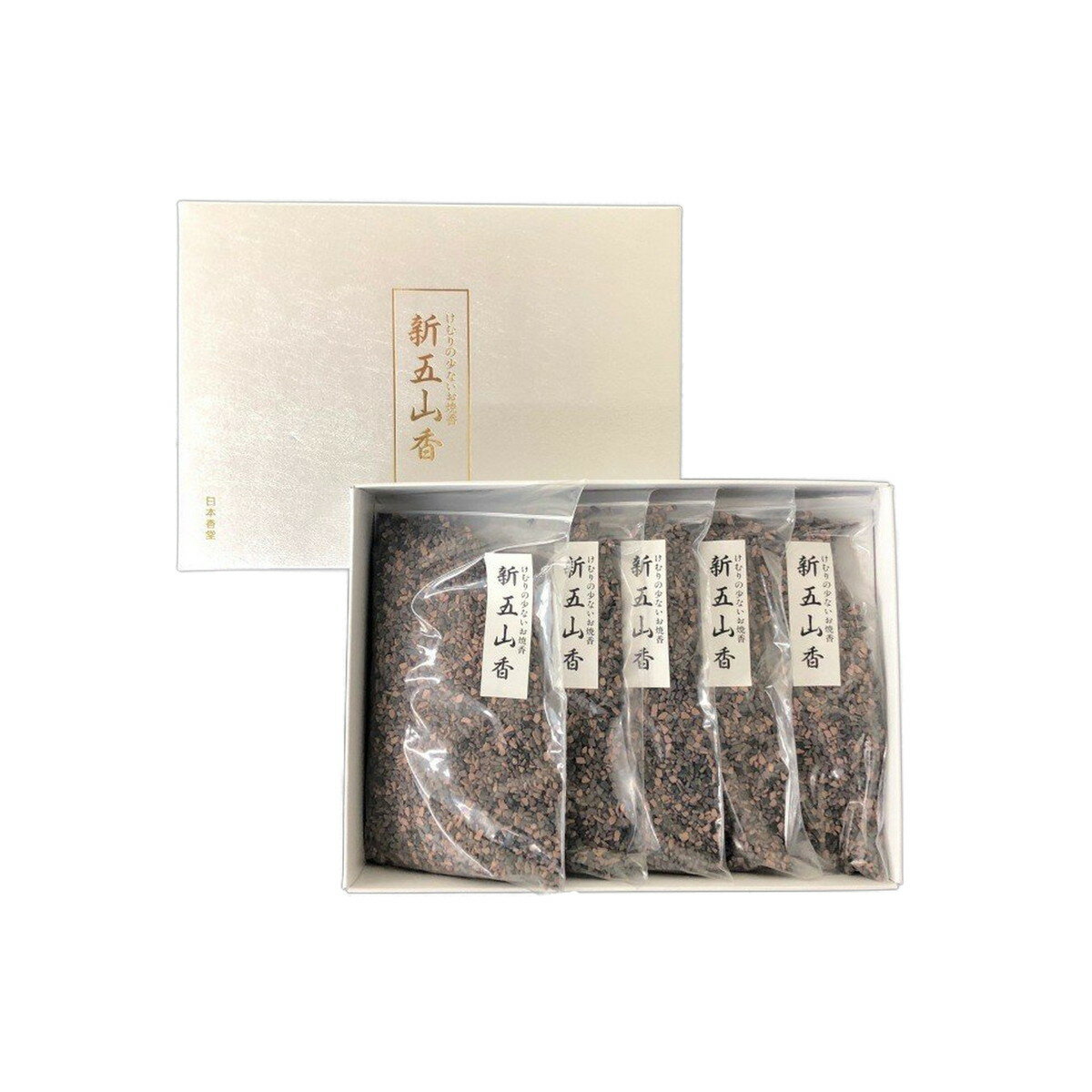 【送料込・まとめ買い×5個セット】日本香堂 けむりの少ない 新五山香 500g
