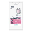 【送料込・まとめ買い×10点セット】日本サニパック YF18 とって付きポリ袋 エンボス 白半透明 Mサイズ 100枚入 0.012mm