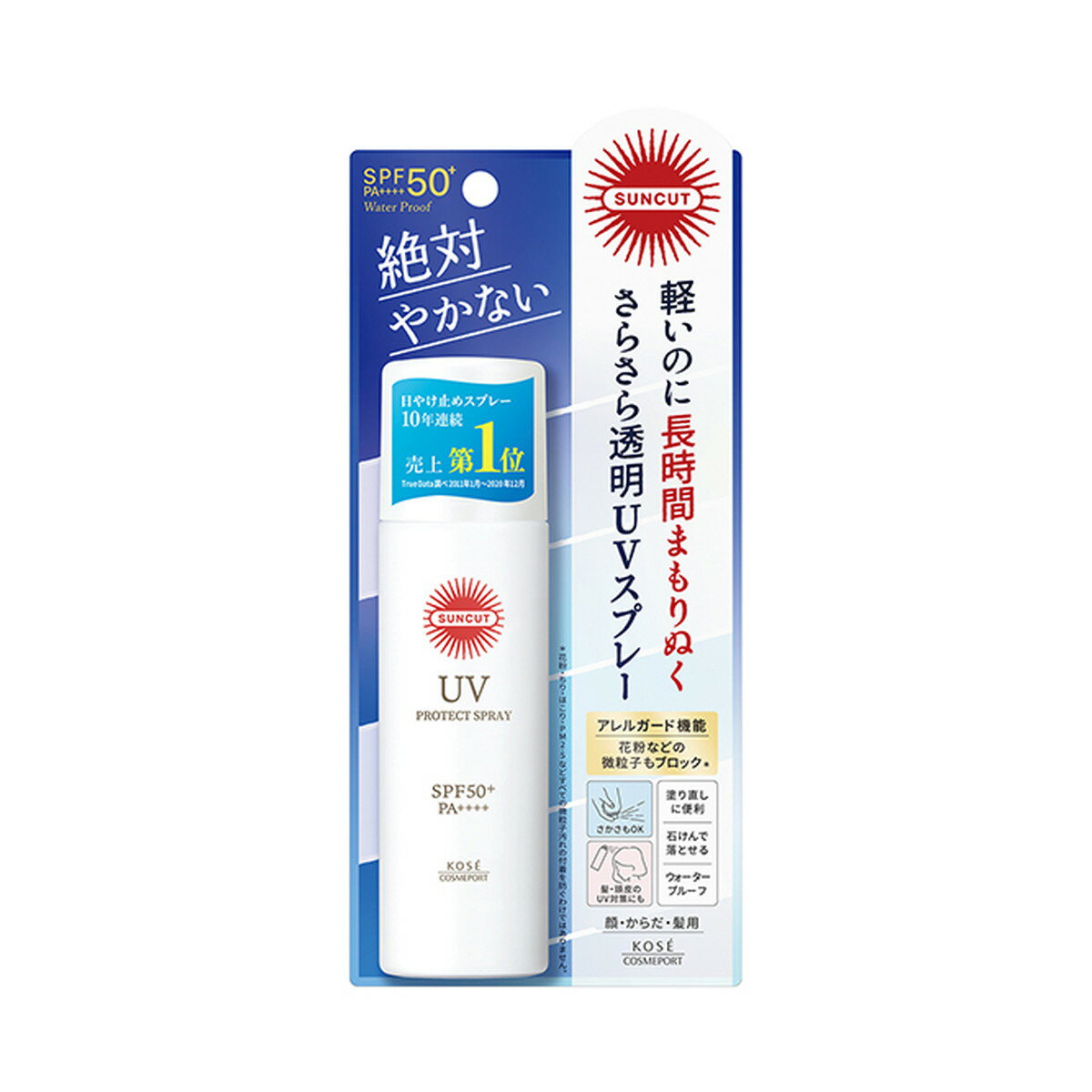 【夜の市★合算2千円超で送料無料対象】コーセー サンカット R プロテクト UVスプレー 60g 顔 からだ 髪用のサムネイル