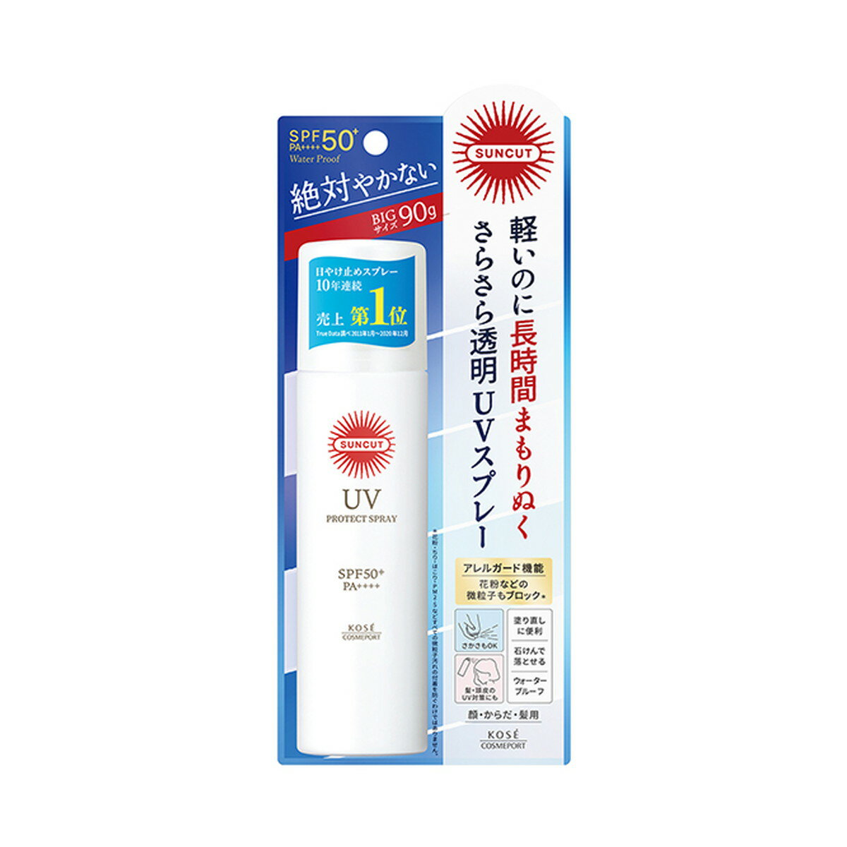 コーセー サンカット R プロテクト UVスプレー 90g　本体　顔・からだ・髪用　SPF50＋PA＋＋＋＋（4971710522440）のサムネイル