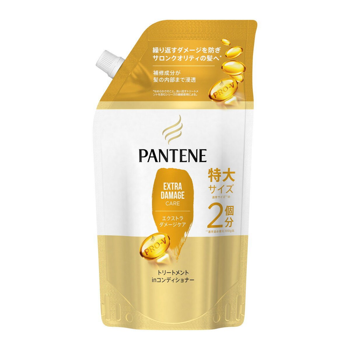 【送料込・まとめ買い×2点セット】P&G パンテーン エクストラダメージケア トリートメントinコンディショナー つめかえ用 特大サイズ 600g