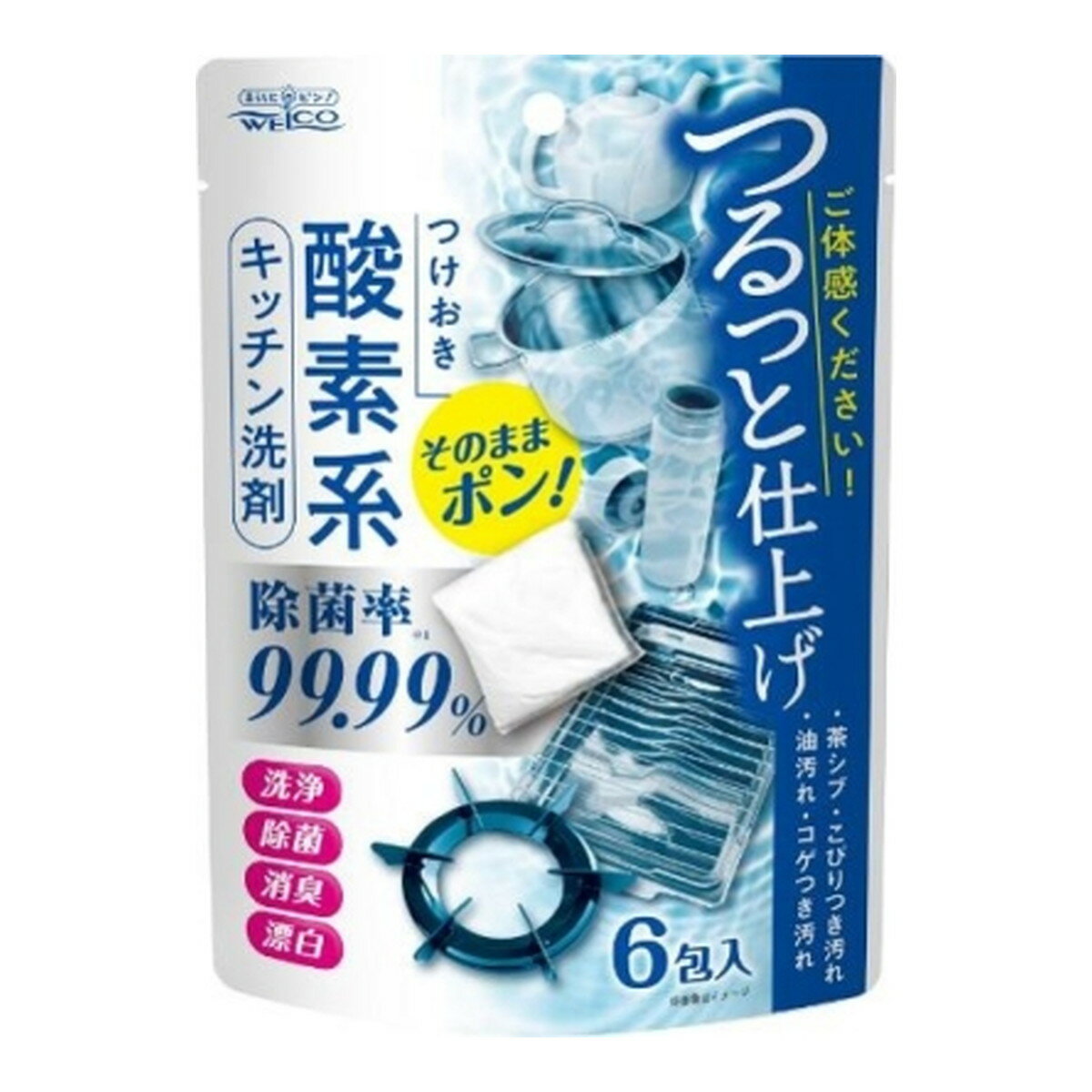 楽天姫路流通センター【令和・早い者勝ちセール】ウエ・ルコ つけおき 酸素系 キッチン洗剤 6包入