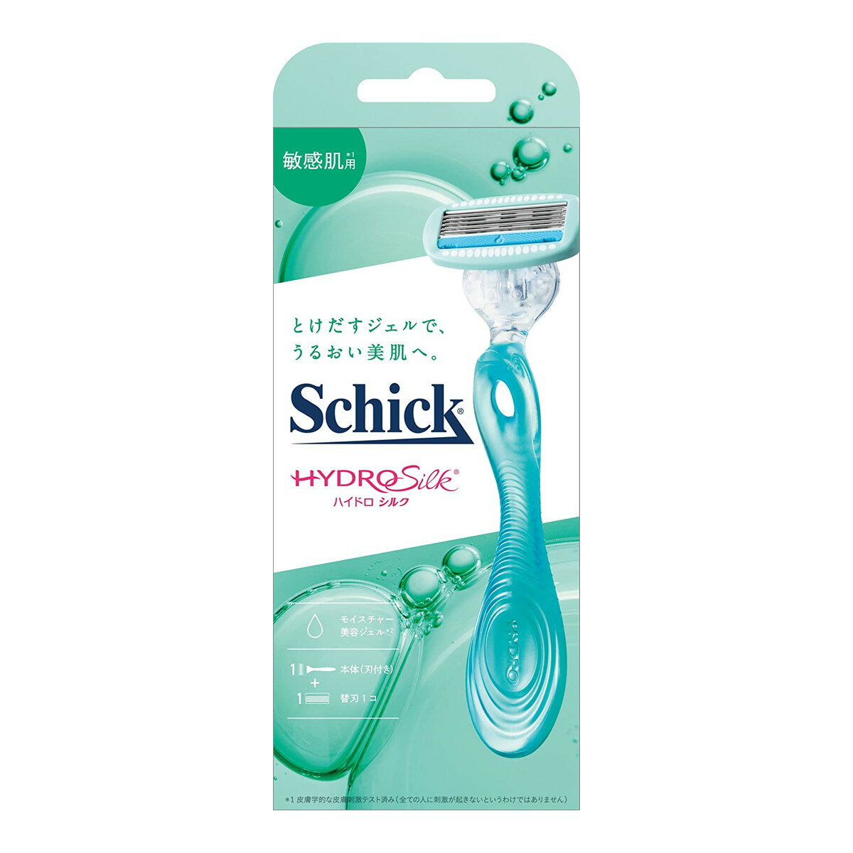 【送料込・まとめ買い×60点セット】Schick ハイドロシルク 敏感肌用 ホルダーに装着済み刃+替刃1コ 女性用カミソリ