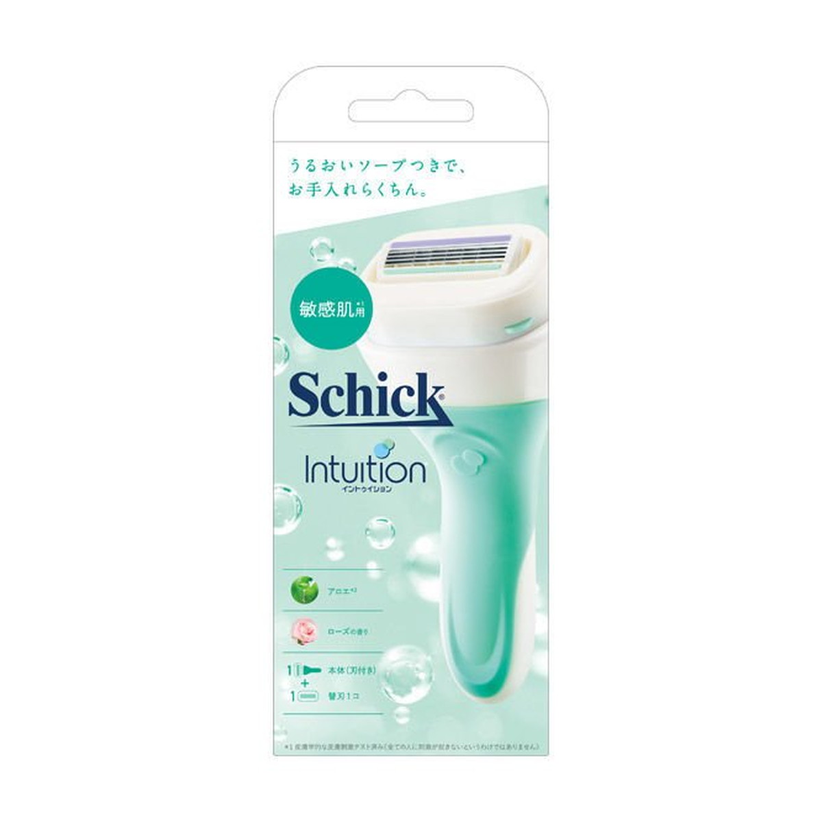 【送料込・まとめ買い×60点セット】Schick イントゥイション 敏感肌用 ホルダーに装着済み刃+替刃1コ 女性用カミソリ