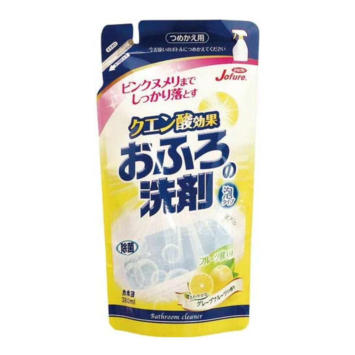 【送料込・まとめ買い×10個セット】カネヨ石鹸 ジョフレ おふろの洗剤 つめかえ用 泡タイプ 380ml