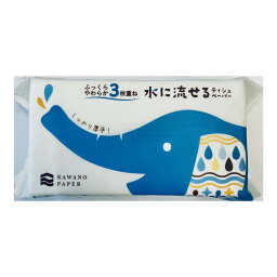 【送料込・まとめ買い×10個セット】河野製紙 ふっくらやわらか 3枚重ね 水に流せる ソフトパック ティシュ100組 × 1個入