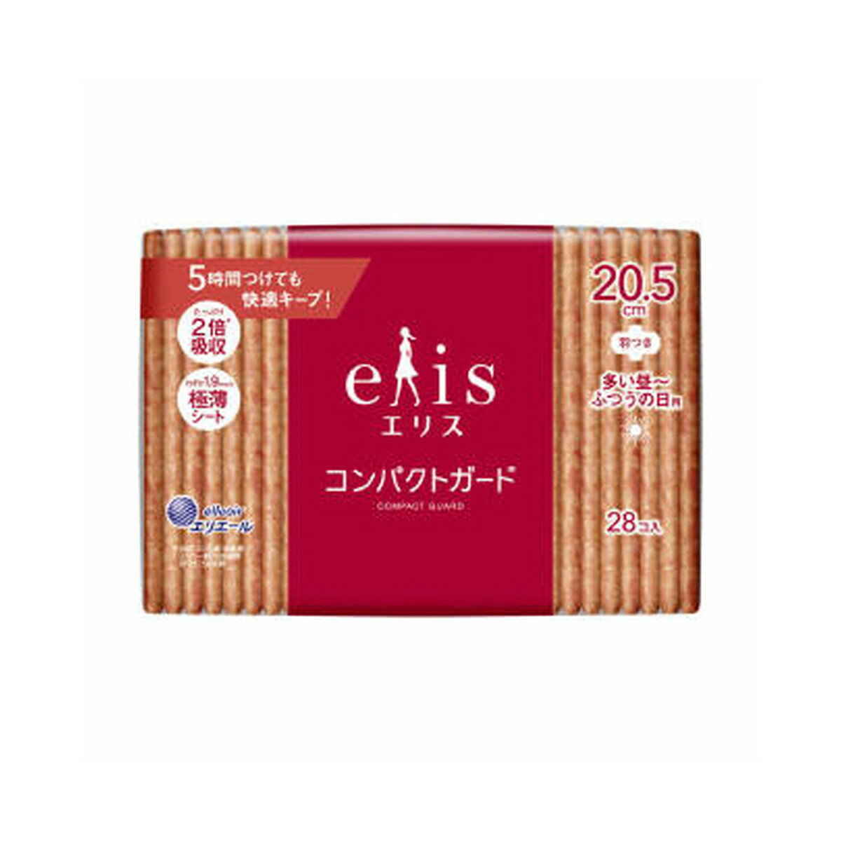 商品名：大王製紙 エリス コンパクトガード 多い昼〜ふつうの日用 20.5cm 羽つき 28コ入 生理用ナプキン内容量：28コJANコード：4902011890068発売元、製造元、輸入元又は販売元：大王製紙株式会社原産国：日本区分：医薬部外品商品番号：101-30260商品説明〈5時間つけても快適キープ！〉●経血をたっぷり吸収しても、5時間べたつきにくい※。●スリムなのに超吸収ポリマーがぎっしり詰まっているので、普通のナプキンの2倍※吸収。●わずか1．9mmの極薄シートで持ち運び時もコンパクト。●動いてもしっかり固定でモレ安心。●足まわりの違和感低減。※　当社「エリス　新・素肌感　ふつう〜多い日の昼用　羽つき」との比較広告文責：アットライフ株式会社TEL 050-3196-1510 ※商品パッケージは変更の場合あり。メーカー欠品または完売の際、キャンセルをお願いすることがあります。ご了承ください。