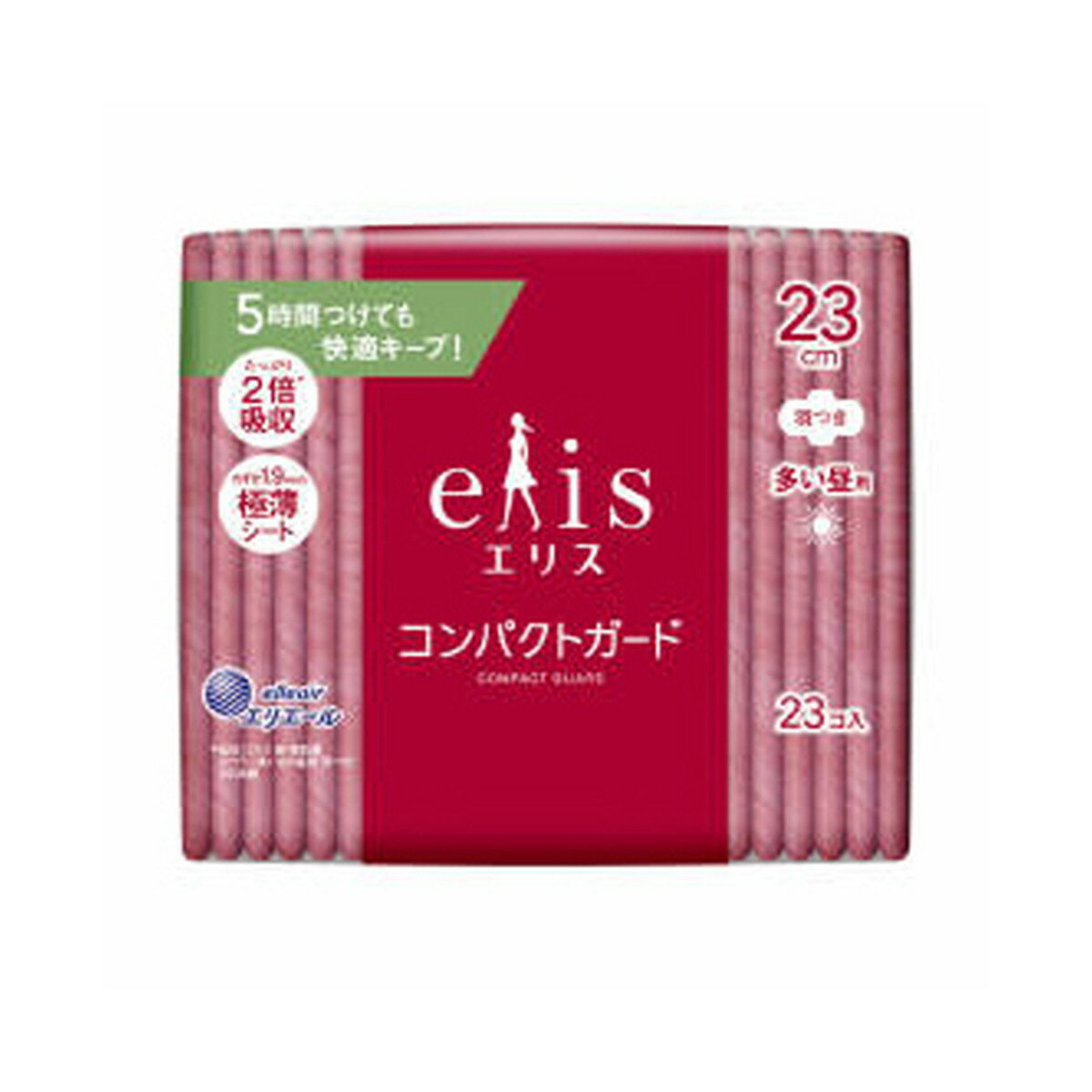 【令和・早い者勝ちセール】大王製紙 エリス コンパクトガード 多い昼用 23cm 羽つき 23コ入 生理用ナプキン