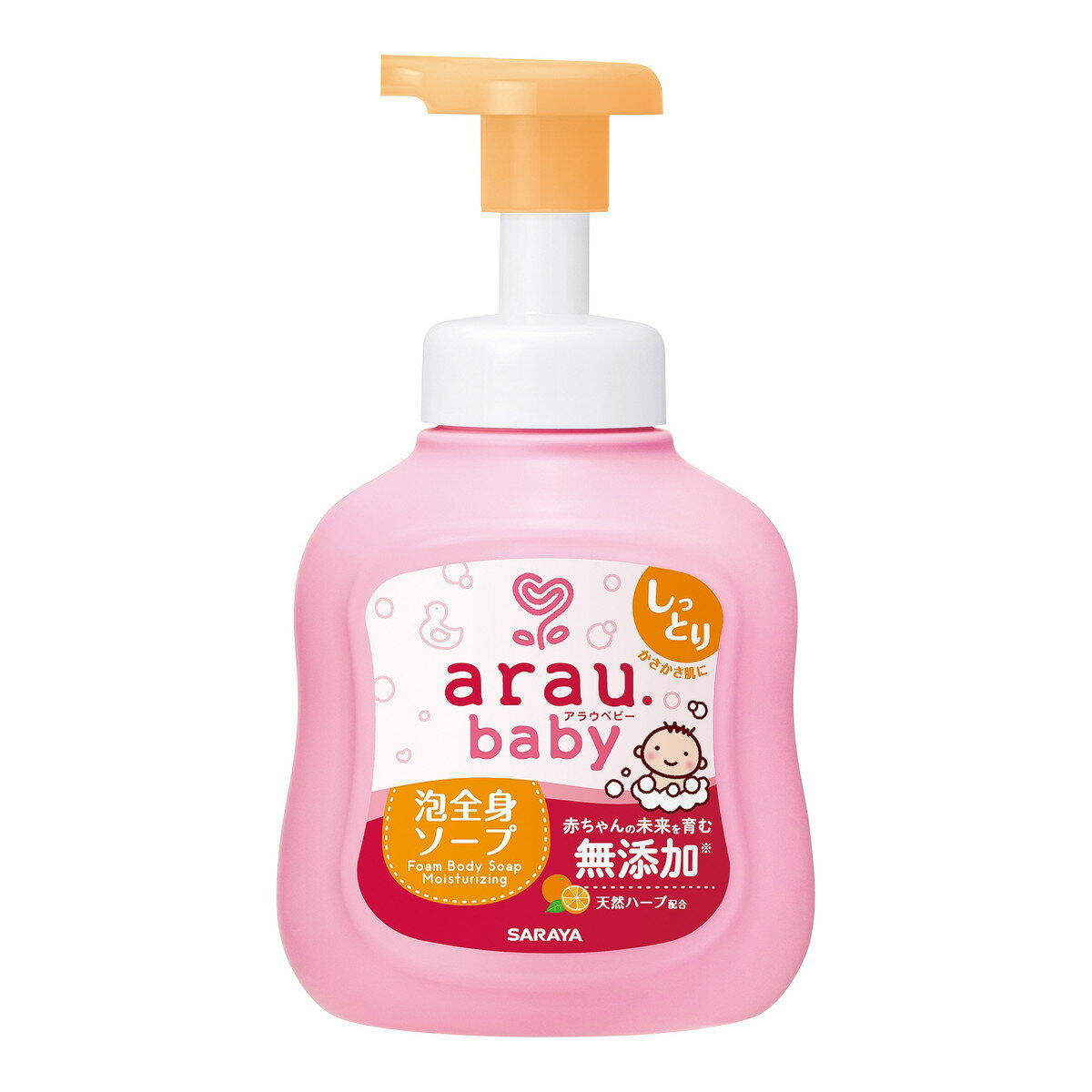 【送料込・まとめ買い×12個セット】サラヤ アラウベビー 泡全身ソープ しっとり 450mL 無添加 ベビーソープ