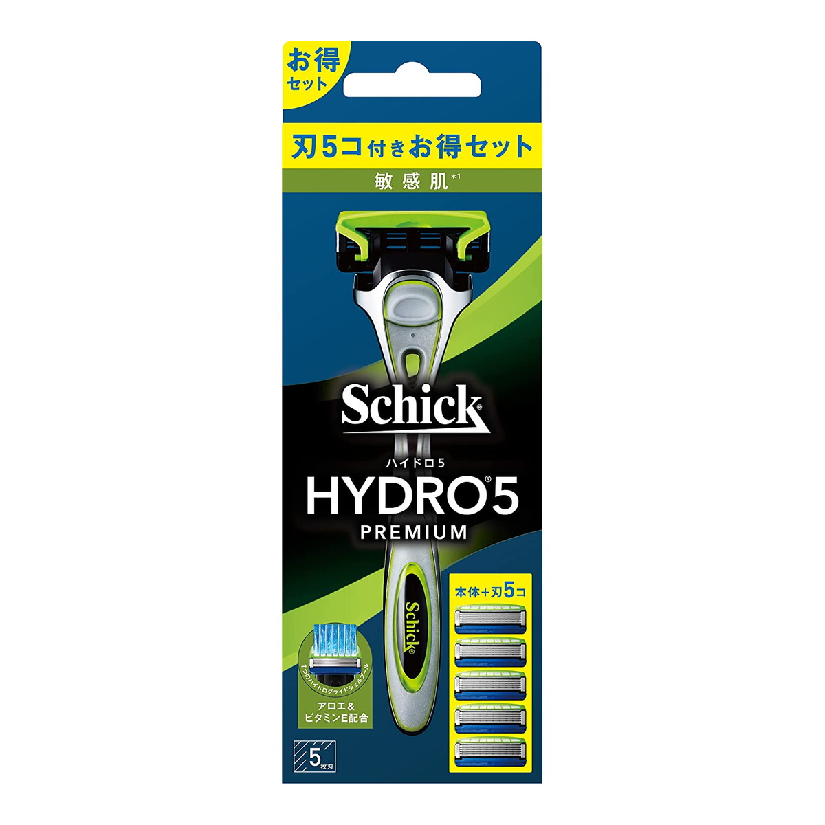 【送料込・まとめ買い×8点セット】シック・ジャパン schick シック ハイドロ5 プレミアム 敏感肌 コンボパック(ホルダー(刃付き)+替刃4コ) カミソリ