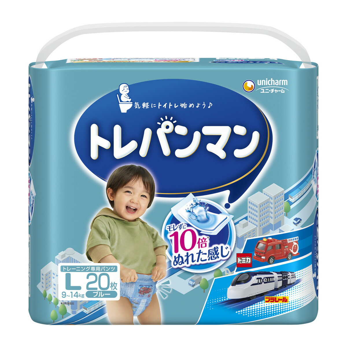 【送料込・まとめ買い×3個セット】ユニ・チャーム トレパンマン ブルー L 20枚 トイレトレーニング専用パンツ こども用紙おむつ