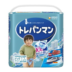 【今月のオススメ品】ユニ・チャーム トレパンマン ブルー ビッグ 17枚 トイレトレーニング専用パンツ こども用紙おむつ 【tr_1607】