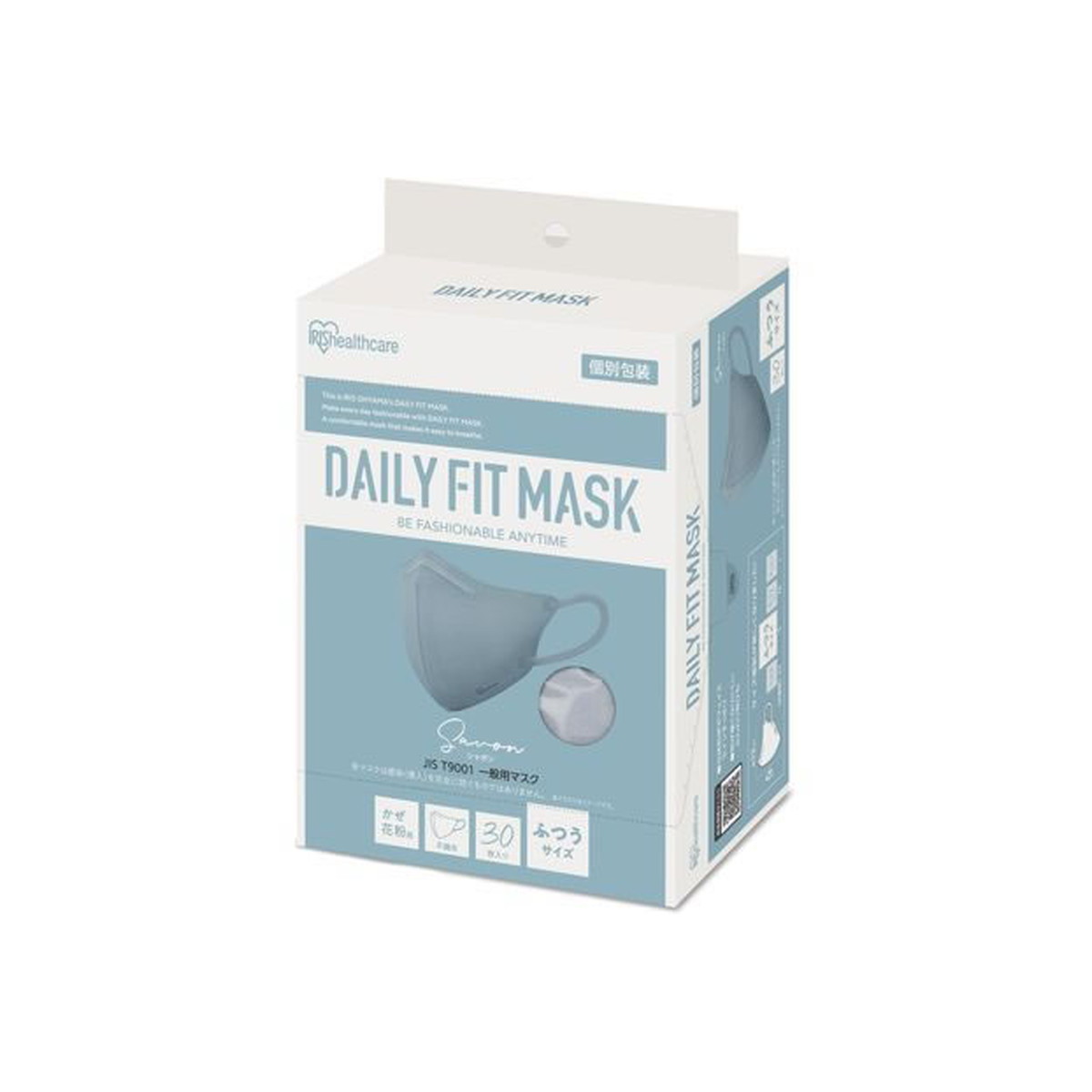 アイリスオーヤマ DAILY FIT MASK デイリーフィットマスク 立体 ふつうサイズ 30枚 シャボン RK-F30SXF 個別包装