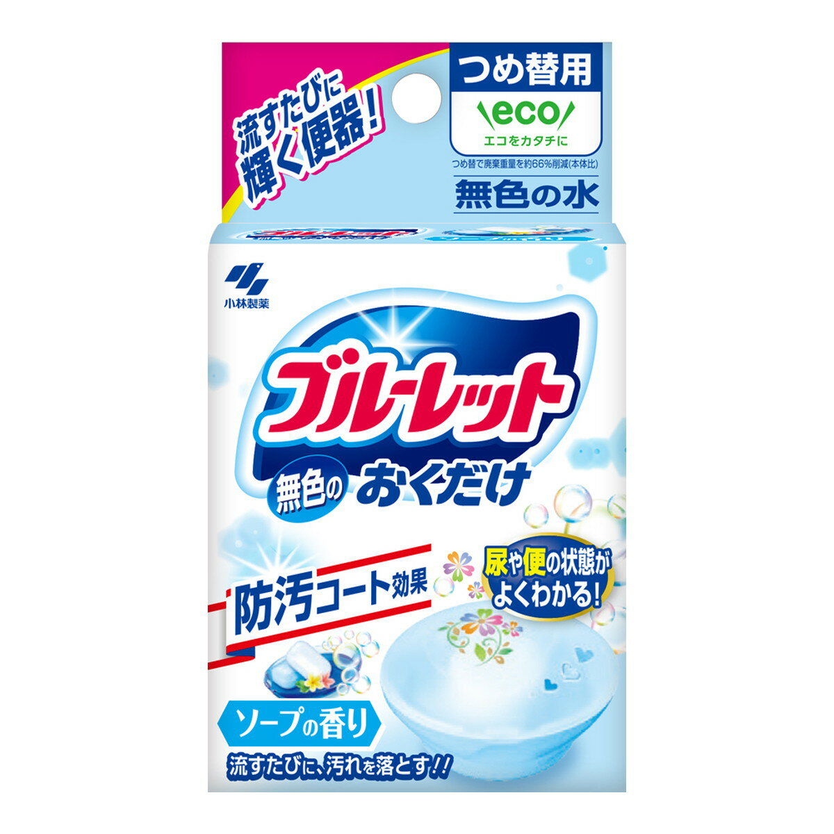 【送料込・まとめ買い×10個セット】小林製薬 ブルーレット 無色のおくだけ つめ替用 ソープの香り 25ML トイレ用洗剤 1