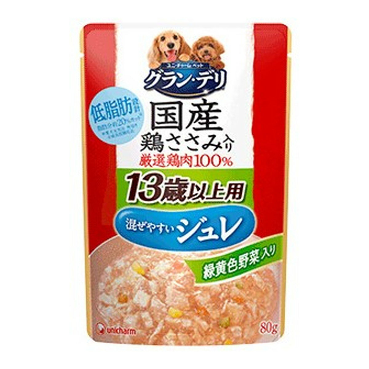 【令和・早い者勝ちセール】ユニ・チャームペット グラン・デリ パウチ ジュレ 13歳以上用 緑黄色野菜入り 80g