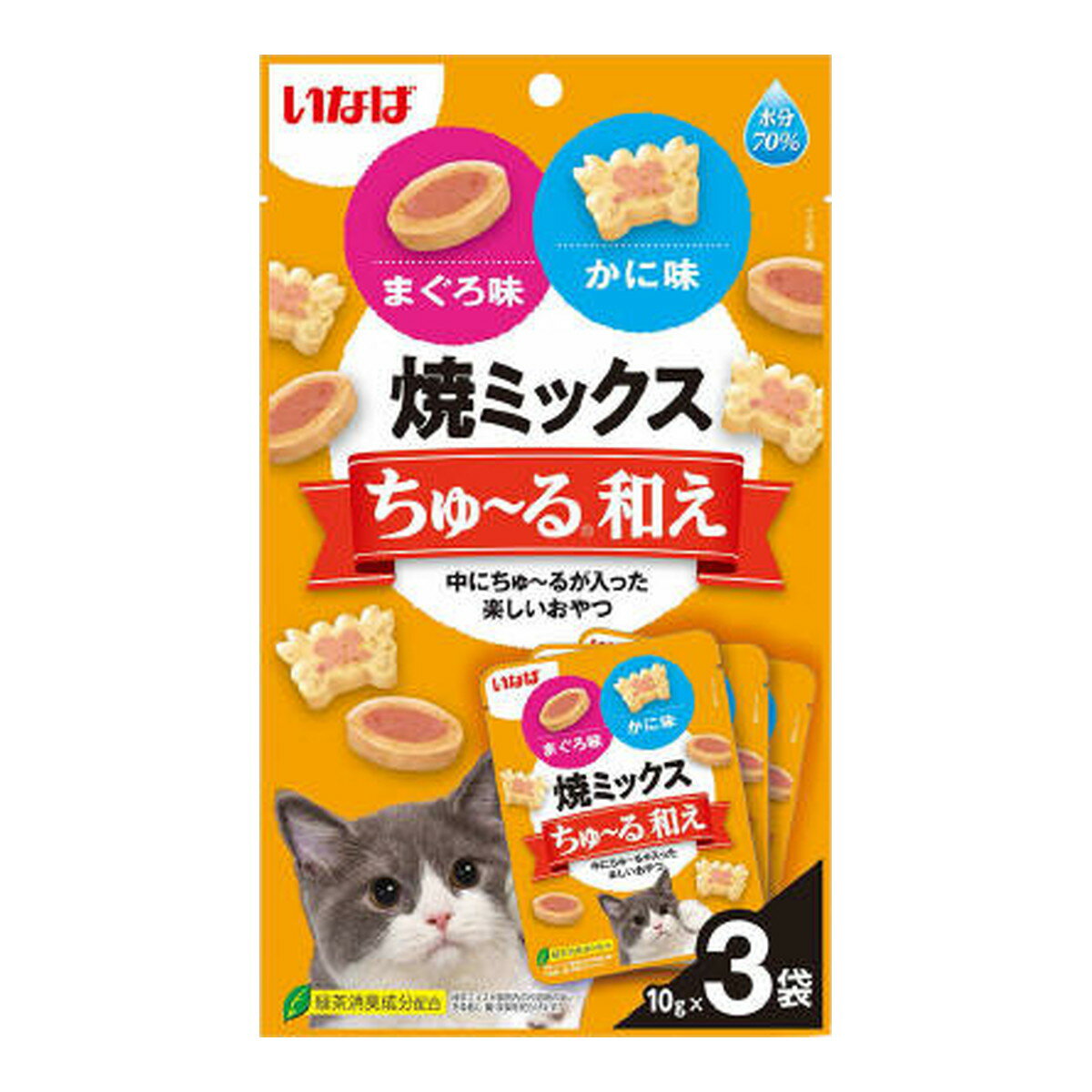 いなばペットフード いなば 焼ミックス ちゅーる和え まぐろ味かに味 10g×3袋