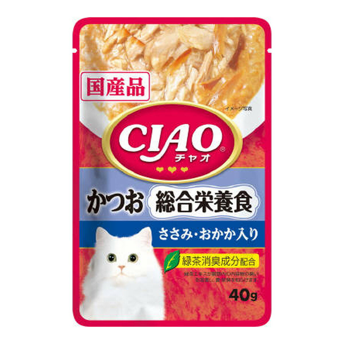 【令和・早い者勝ちセール】いなば チャオ CIAO パウチ 総合栄養食 かつお ささみ おかか入り 40g キャットフード