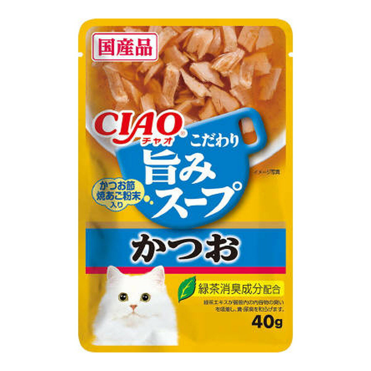 【令和・早い者勝ちセール】いなばペットフード チャオ CIAO 旨みスープ パウチ かつお 40g キャットフード