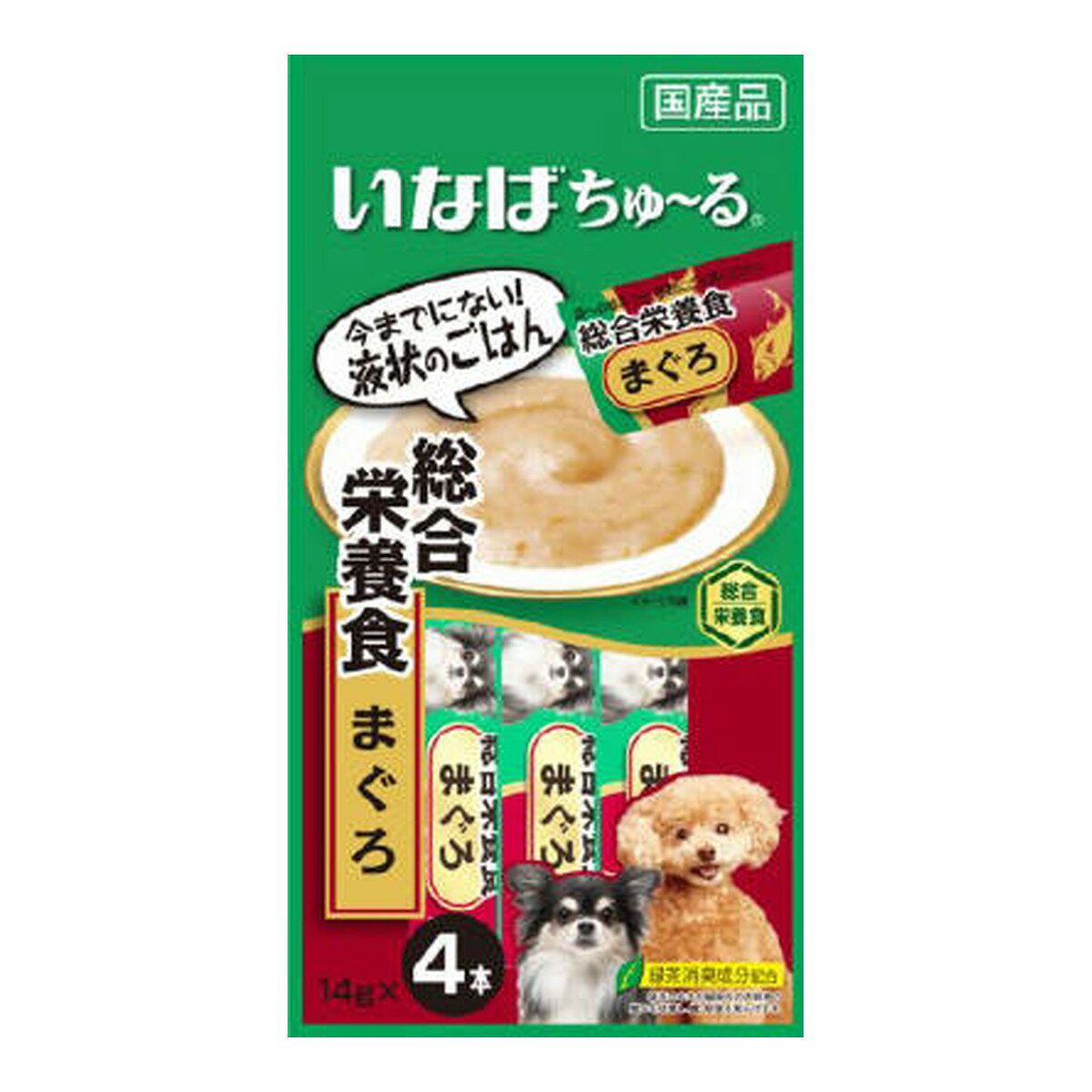 【送料込】 いなば ちゅーる 犬用 総合栄養食 まぐろ 14g×4本入り 1個