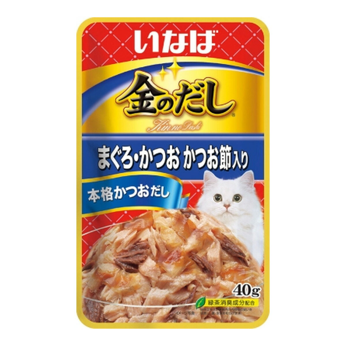 【令和・早い者勝ちセール】いなばペットフード いなば 金のだし パウチ まぐろ・かつお かつお節入り 40g