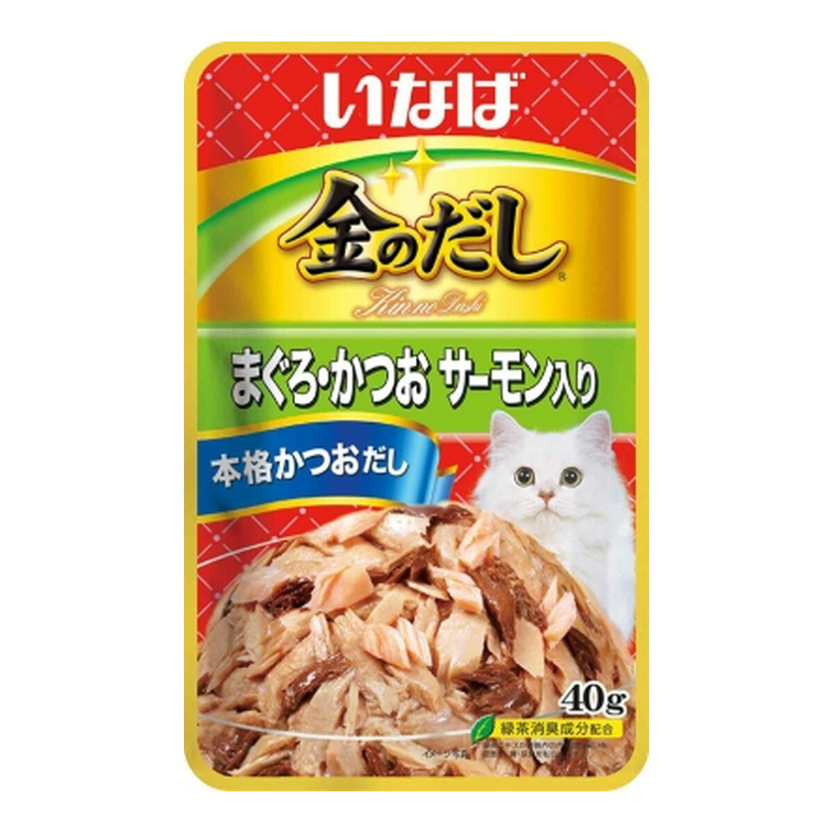 【令和・早い者勝ちセール】いなばペットフード いなば 金のだし パウチ まぐろ・かつお サーモン入り 40g