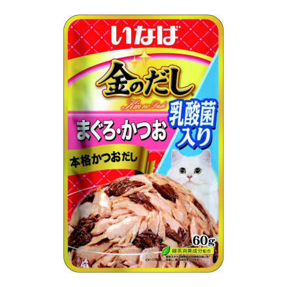 【令和・早い者勝ちセール】いなばペットフード いなば 金のだし パウチ 乳酸菌入り まぐろ・かつお 40g