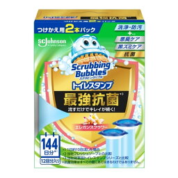 【送料込・まとめ買い×6点セット】ジョンソン スクラビングバブル トイレスタンプ 最強抗菌 エレガンスフラワー つけかえ用 2本パック トイレ用洗剤 洗浄 防汚