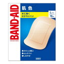 商品名：BAND-AID バンドエイド 肌色 Lサイズ 10枚入内容量：10枚JANコード：4901730230254発売元、製造元、輸入元又は販売元：KENVUE(旧ジョンソン・エンド・ジョンソン コンシューマーヘルス)原産国：中華人民共和国区分：医療機器商品番号：101-4901730230254商品説明貼り心地が良く、端からはがれにくい「オーバル形」を採用。ユニークなカタチがパッド部分（創傷部分）にかかるストレスを軽減します。また、テープの端が丸くなったことではがれにくくなりました。すべてのバンドエイドは滅菌済です。広告文責：アットライフ株式会社TEL 050-3196-1510 ※商品パッケージは変更の場合あり。メーカー欠品または完売の際、キャンセルをお願いすることがあります。ご了承ください。