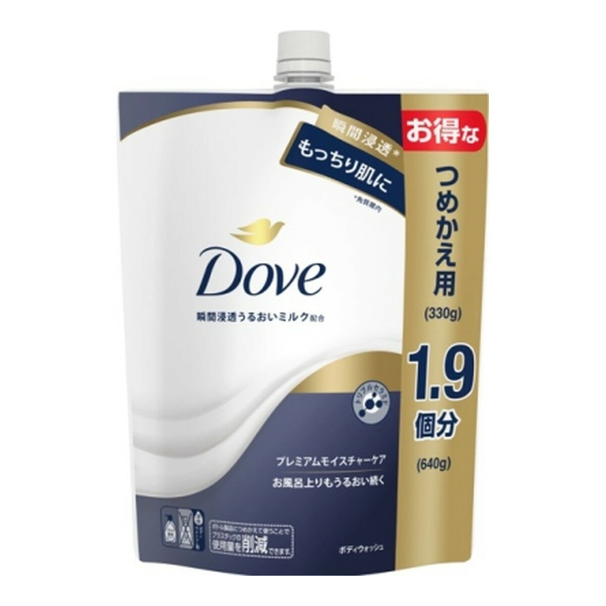 【夜の市★合算2千円超で送料無料対象】ユニリーバ ダヴ ボディウォッシュ プレミアム モイスチャーケア つめかえ用 640g