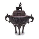 【送料込・まとめ買い×3個セット】日本香堂 高岡銅器 龍地紋 香炉