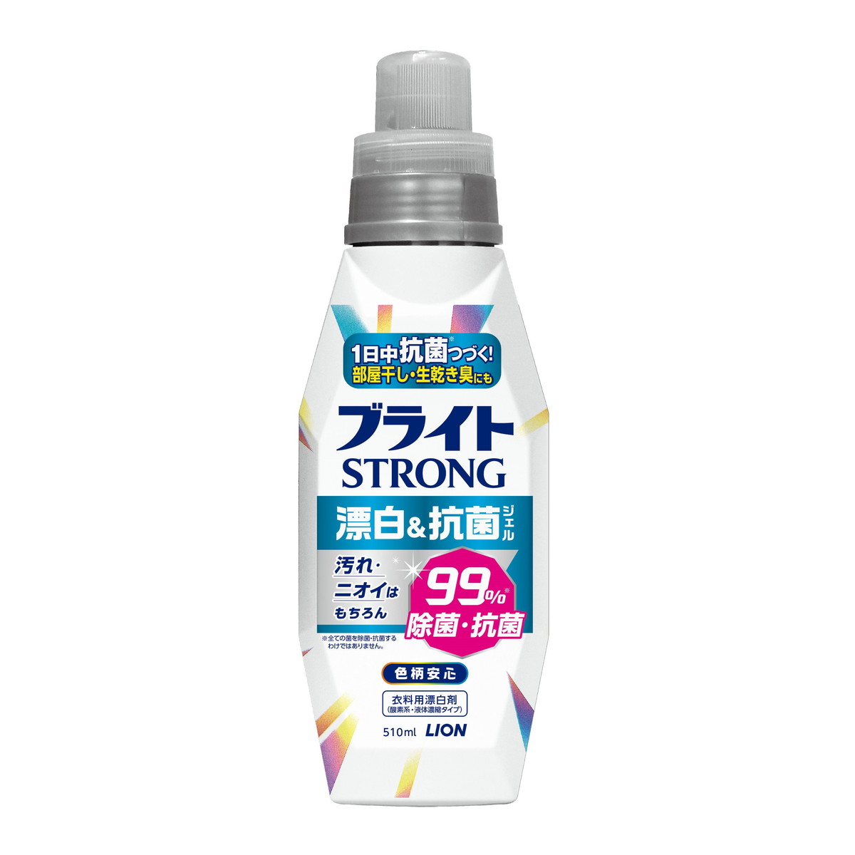 【送料込・まとめ買い×5個セット】ライオン LION ブライト STRONG 漂白&抗菌ジェル 本体 510ml 酸素系液体漂白剤 洗濯用