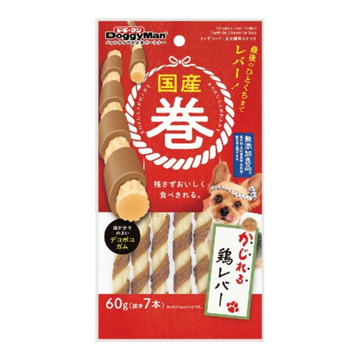 【送料込・まとめ買い×36個セット】ドギーマン 国産巻 かじれる鶏レバー 60g 標準7本 ドッグフード