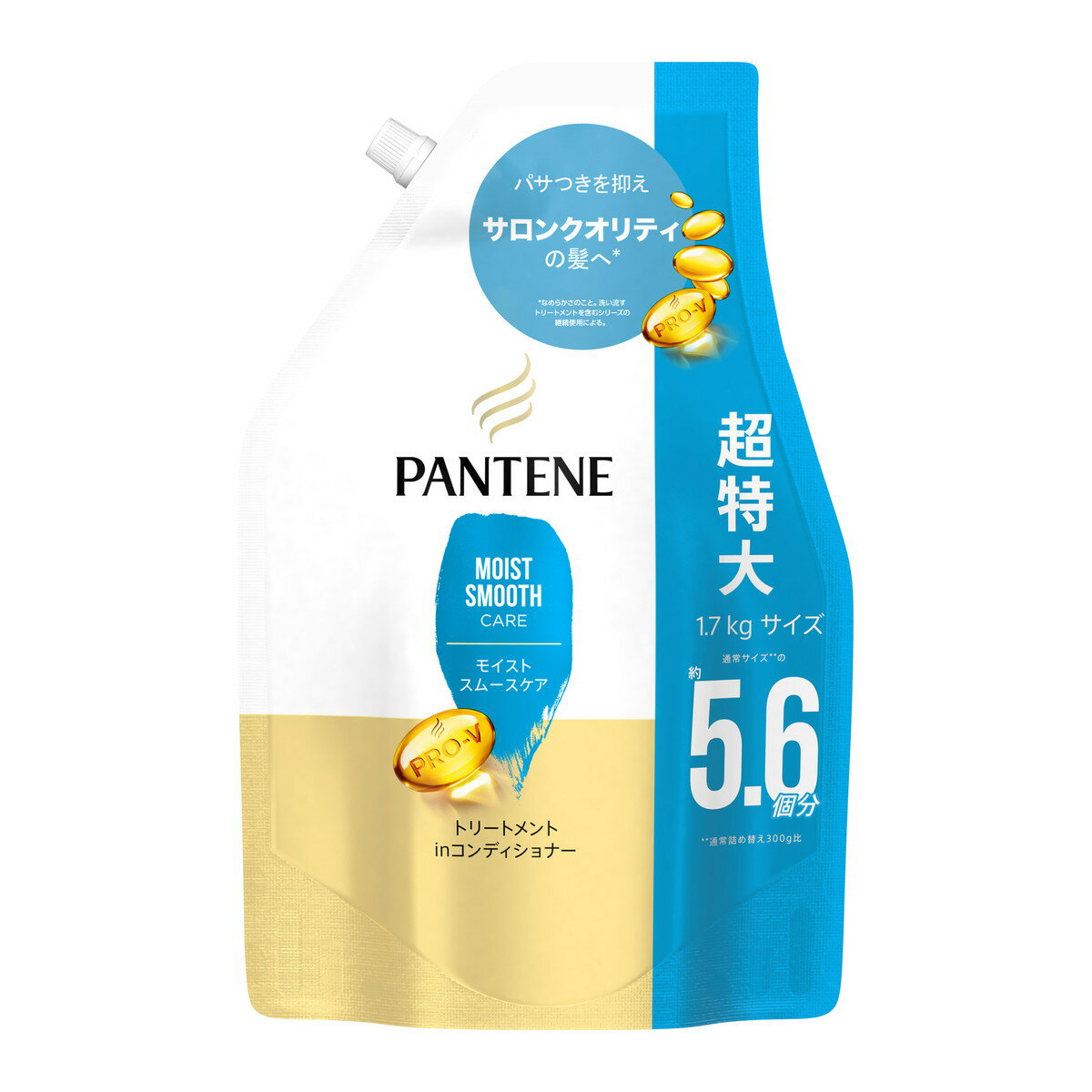 【送料込・まとめ買い×4点セット】P&G パンテーン モイストスムースケア トリートメント inコンディショナー つめかえ用 超特大サイズ 1700g