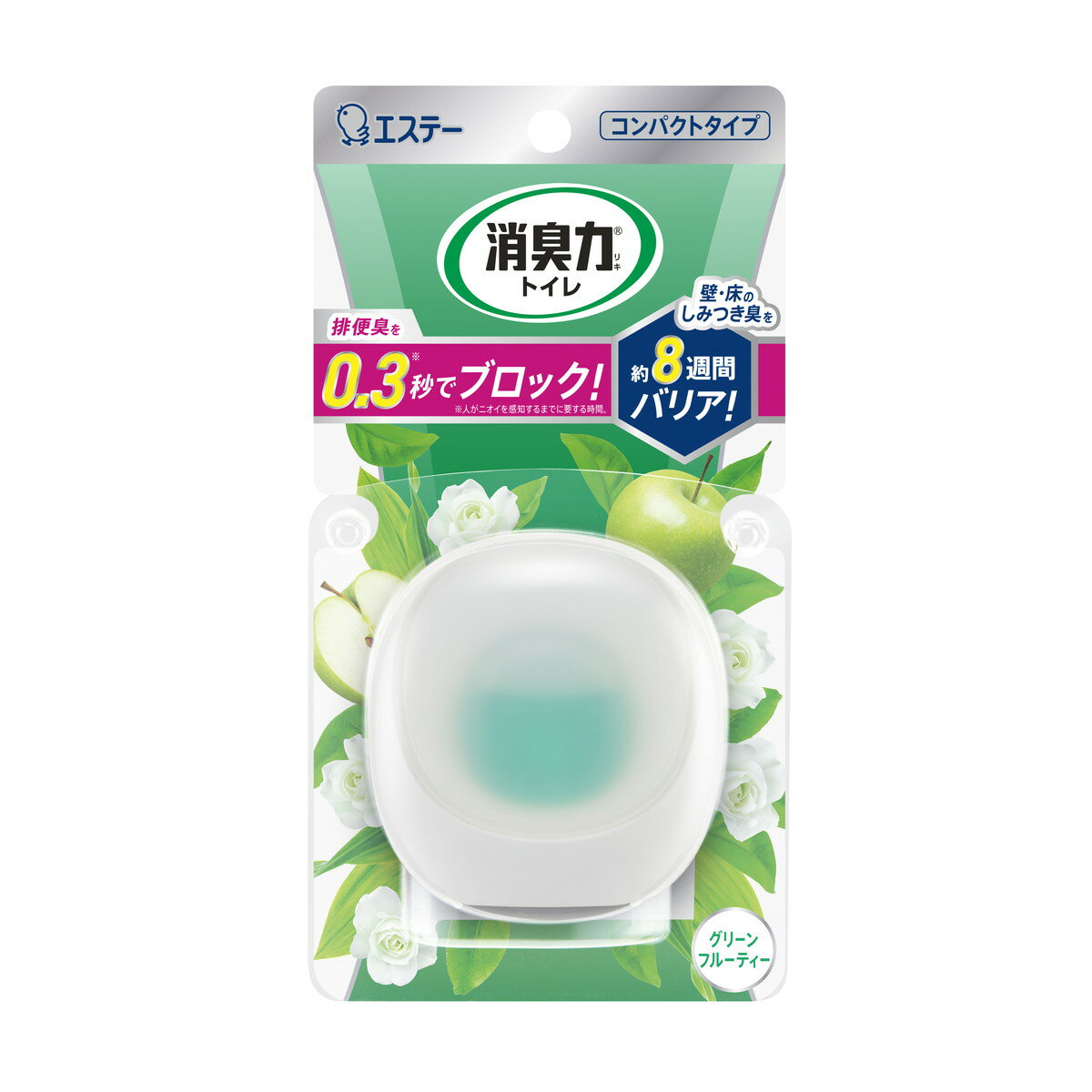 エステー 消臭力 コンパクトタイプ トイレ用 本体 グリーンフルーティー トイレ用消臭芳香剤