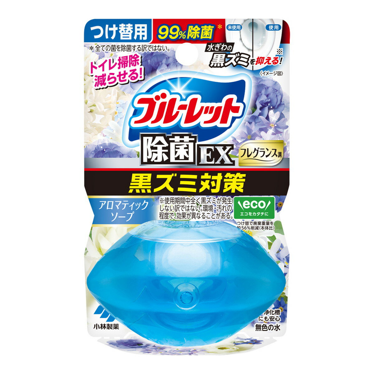 【令和 早い者勝ちセール】小林製薬 液体 ブルーレットおくだけ 除菌EX フレグランス つけ替用 アロマティックソープ 67ml トイレ用洗浄 防汚