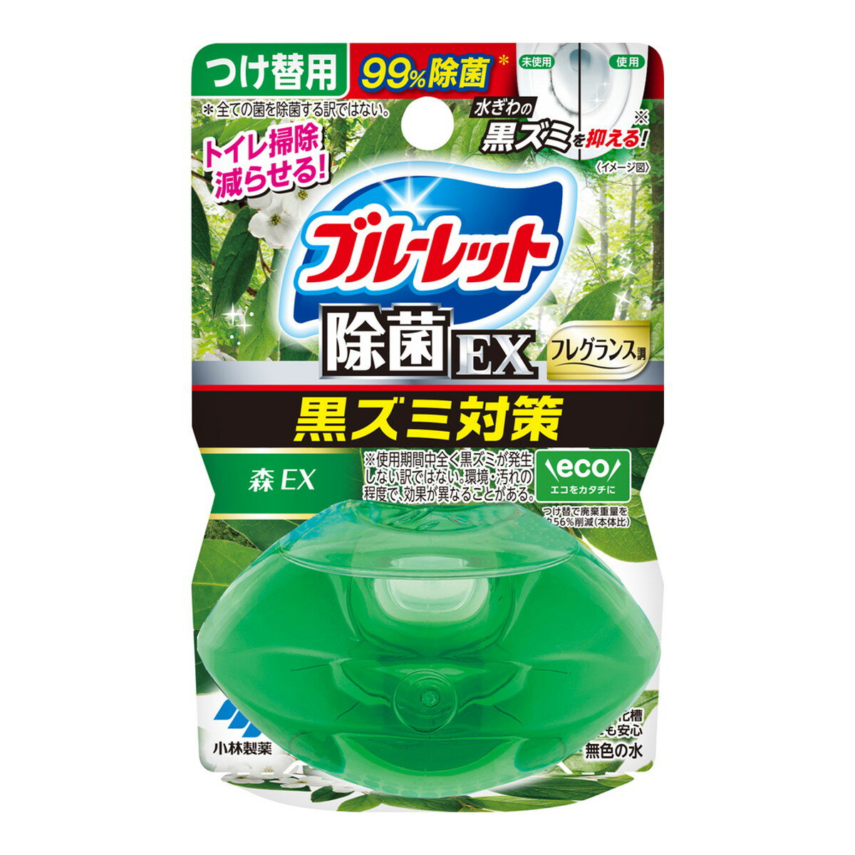 小林製薬 液体 ブルーレットおくだけ 除菌EX フレグランス つけ替用 森EX 67ml トイレ用洗剤