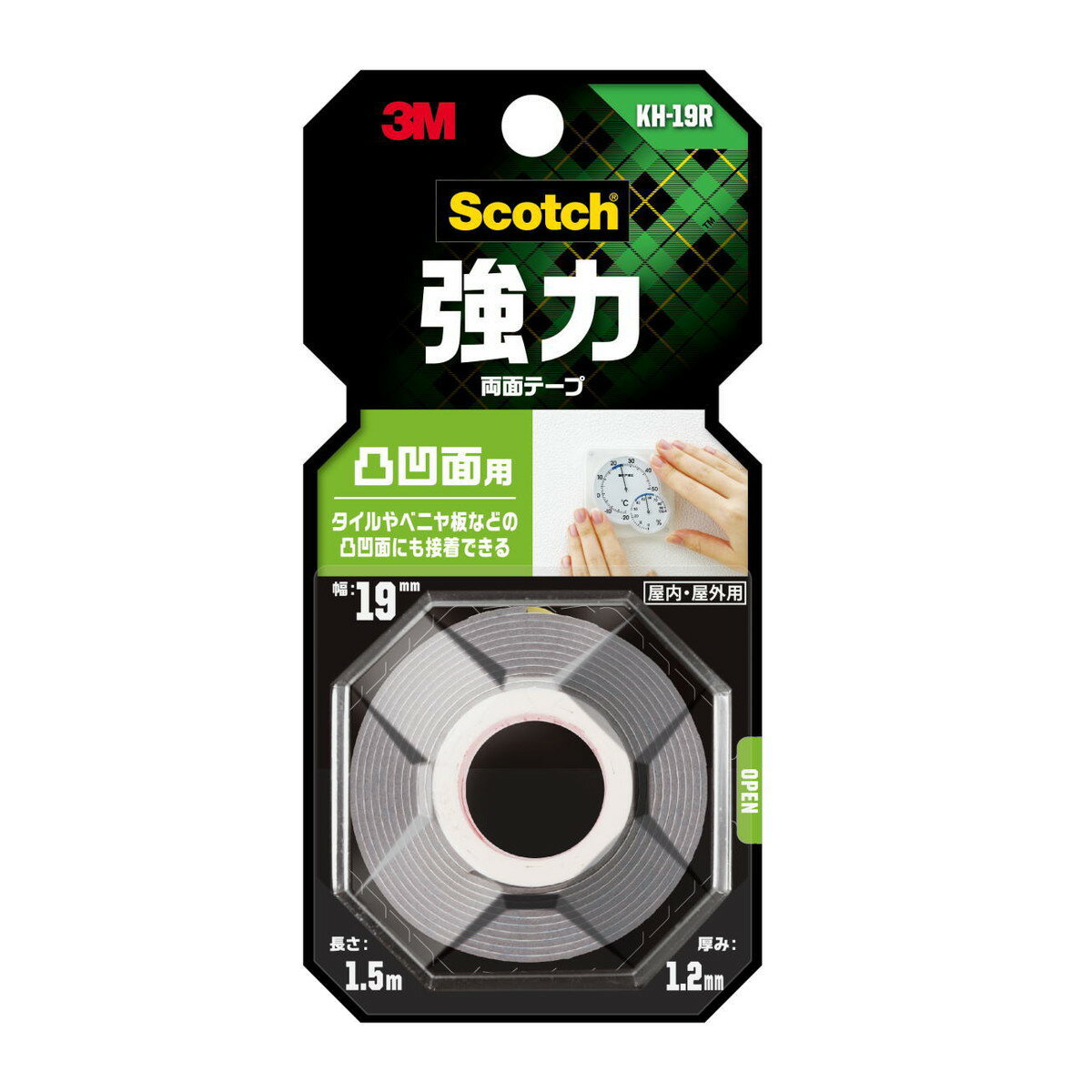 【送料込】3M スコッチ 強力 両面テープ 凸凹面用 19mm×1.5m 1個