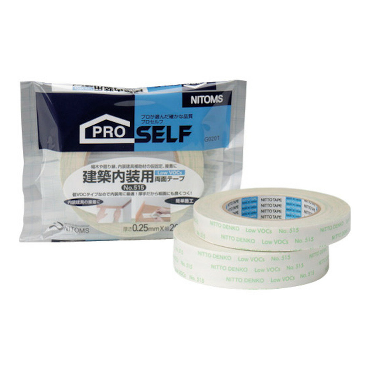 【送料込・まとめ買い×15個セット】ニトムズ 建築内装用両面テープ NO.515 粘着テープ