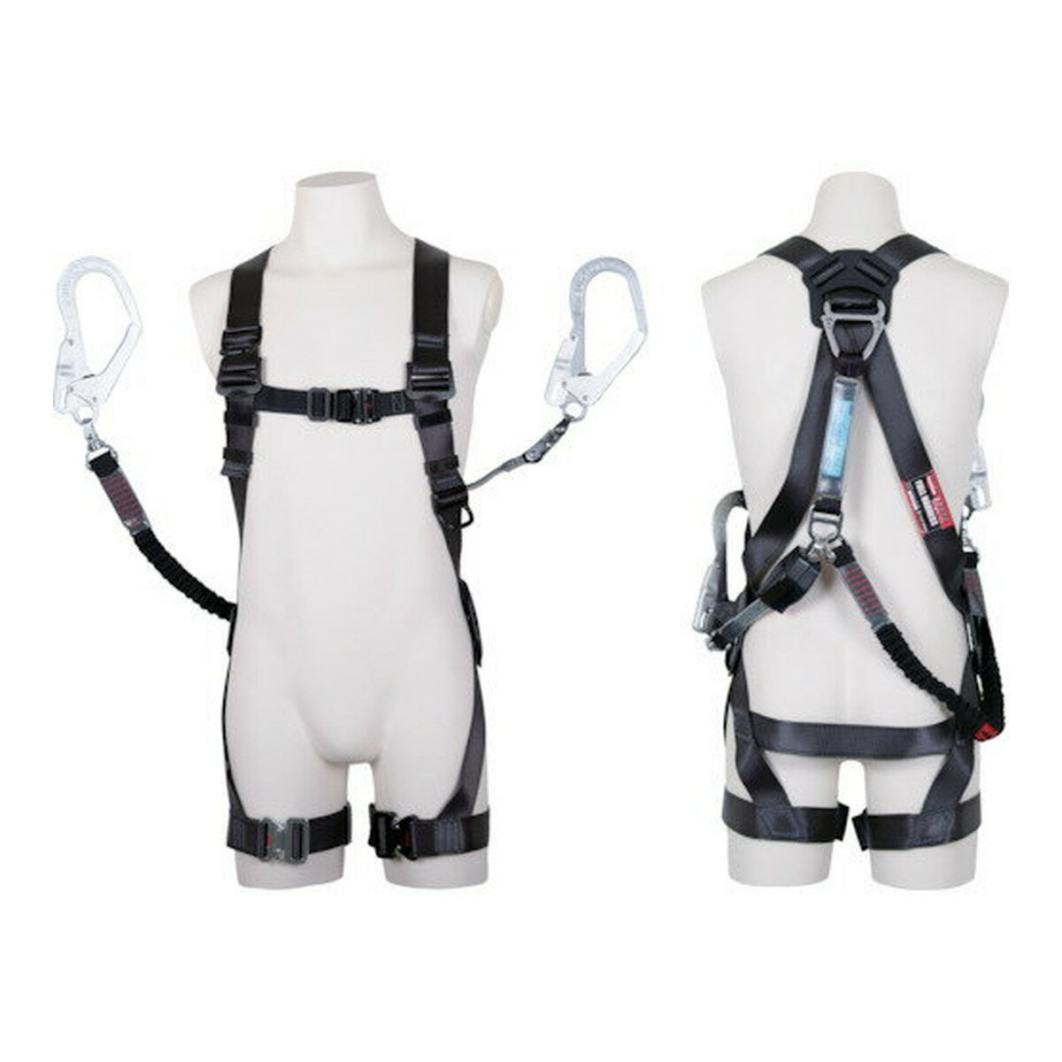 【送料込・まとめ買い×3個セット】藤井電工 ツヨロン 黒影ハーネス ツインランヤード付き