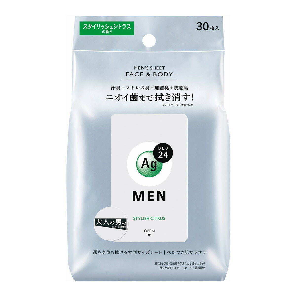 ファイントゥデイ エージーデオ24 メン メンズシート フェイス&ボディ スタイリッシュシトラス 30枚