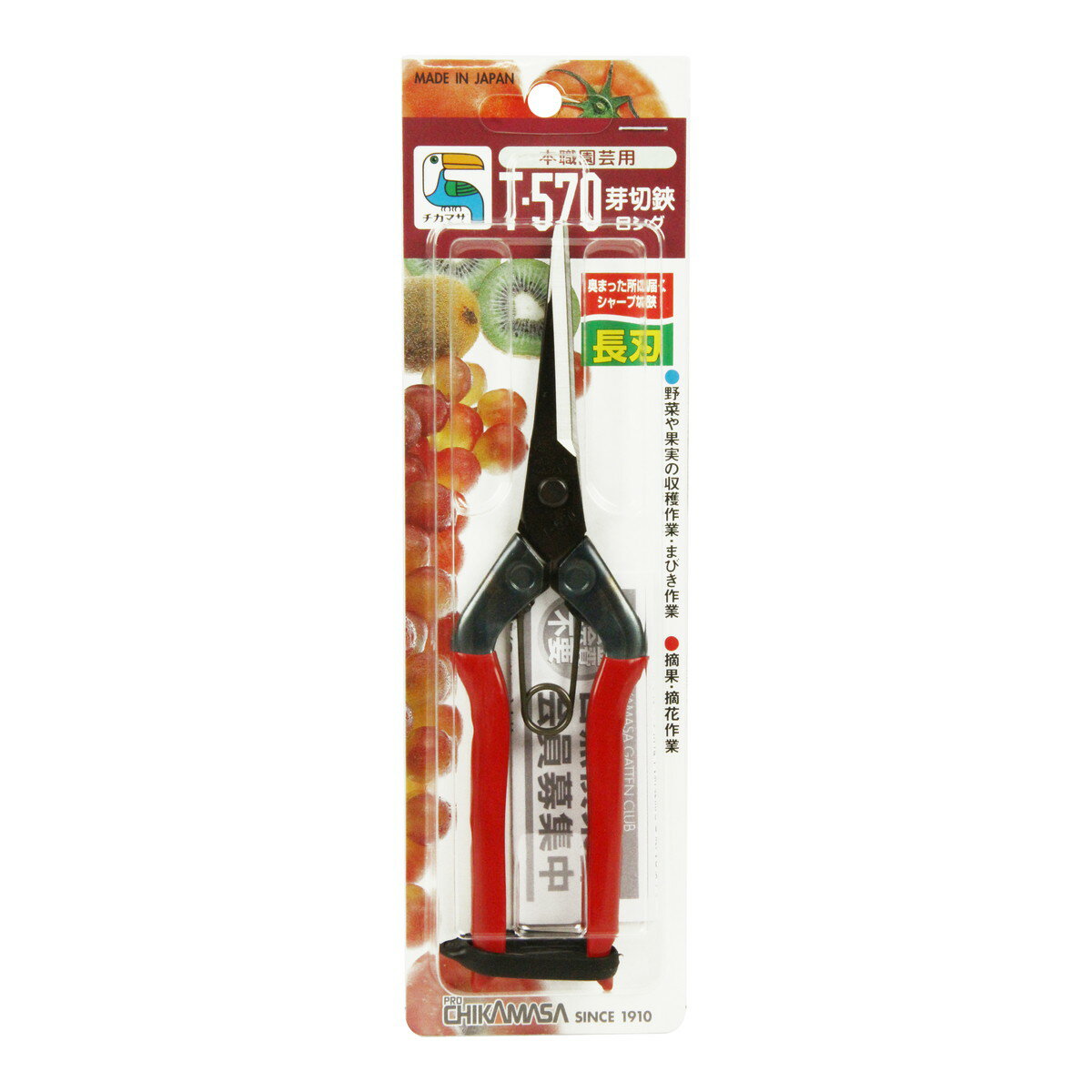 【送料込・まとめ買い×10個セット】近正 チカマサ 芽切ハサミ ロング T-570 園芸用品