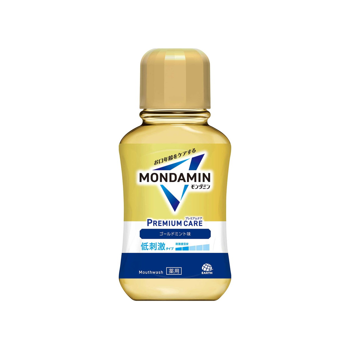 【数量限定】アース製薬 モンダミン プレミアムケア ゴールドミント味 低刺激 250mL マウスウォッシュ　本体（4901080248312）※パッケージ変更の...