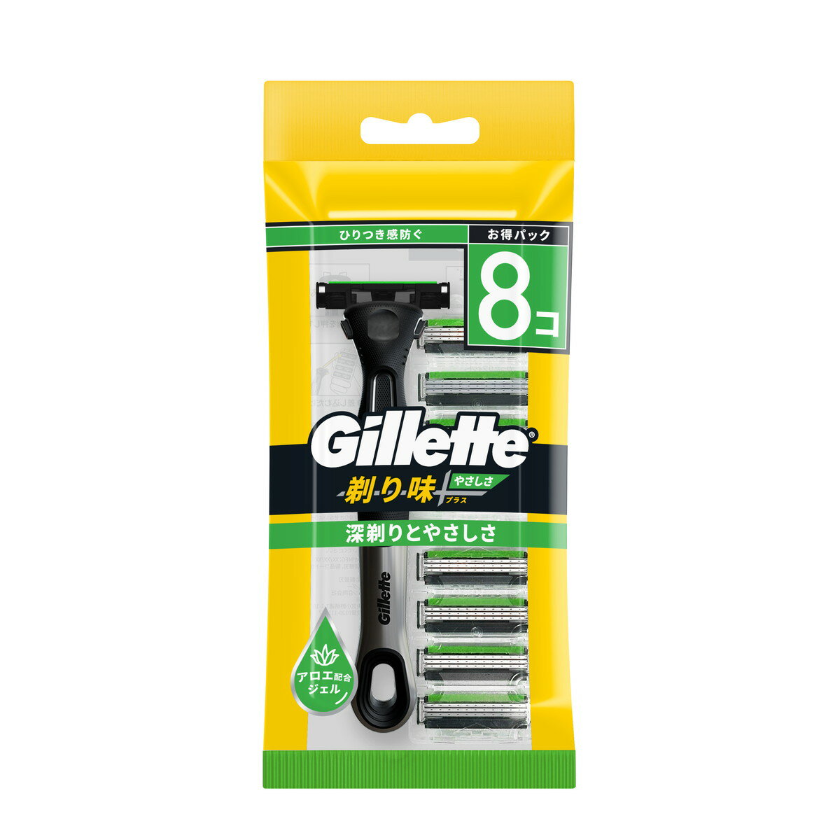 【送料込・まとめ買い×5個セット】P&G ジレット 剃り味 +プラス やさしさ 7B ホルダー付