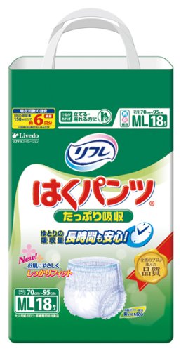 【令和・早い者勝ちセール】livedo ( リブドゥ ) リフレ はくパンツ スーパー大吸収 M-Lサイズ 6回吸収 18枚入 ( 4904585029905 )※パッ..