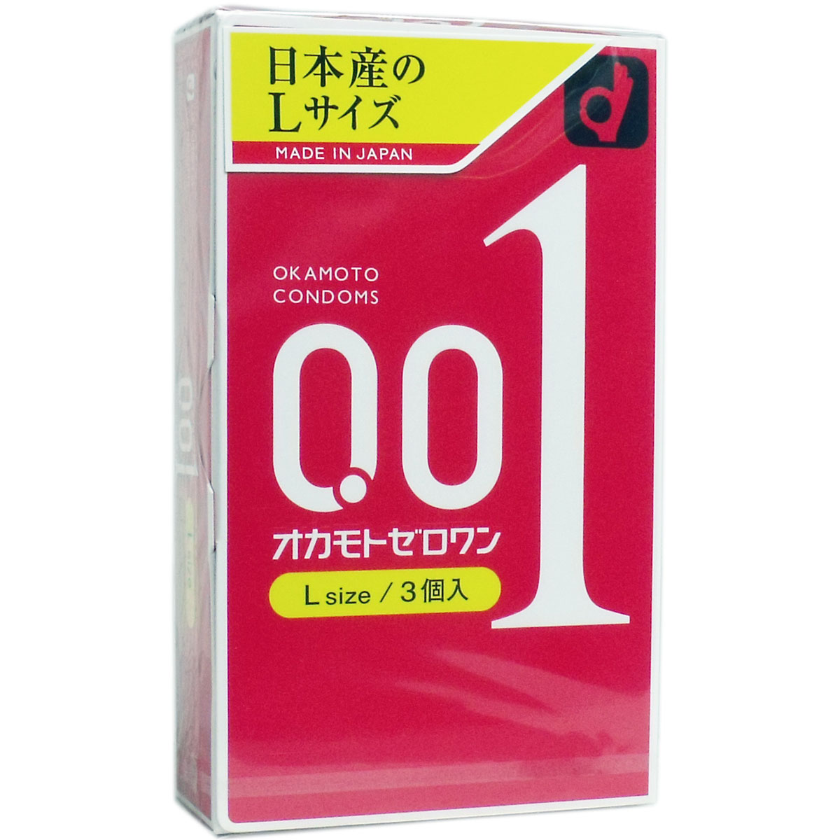 オカモト ゼロワン Lサイズ 3個入りパック 薄さ0．01ミリ驚異のスキン ( コンドーム 避妊具 001 エル) ( 4547691775122)