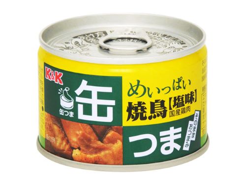 KK 缶つま めいっぱい 焼鳥 塩 135g （缶詰め　食品　やきとり）(4901592891365)