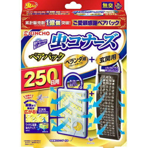 【数量限定】虫コナーズ 250日 プレート＆玄関用 お得な2個セット　感謝パック (4987115544277)※無くなり次第終了