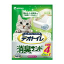 猫砂 デオトイレ 消臭サンド 4L×6個 システムトイレ 猫 ペット ネコ砂 ねこ砂 無料 サニタリー用品 ミクロの穴 強力消臭 交換は月1回 1ヶ月交換不要 固まらない お手入れかんたん 速乾