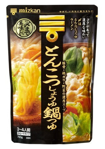 【送料込】ミツカン　〆まで美味しい とんこつしょうゆ鍋つゆ ストレート 750g×12個セット ( 490210664..