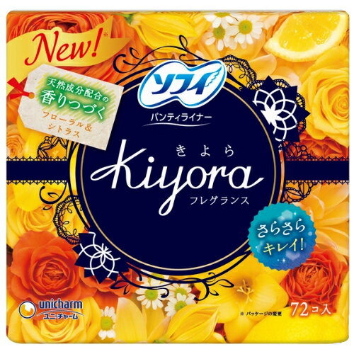 楽天姫路流通センター【送料込】ユニ・チャーム　ソフィ Kiyora （ きよら ） フレグランス フローラル＆シトラスの香り 72枚×24点セット　まとめ買い特価！ケース販売 （ 4903111364244 ）